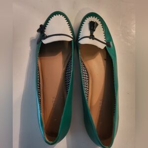 Talbots Ben loafer in green/blue/white Size 9 1/2 EUC